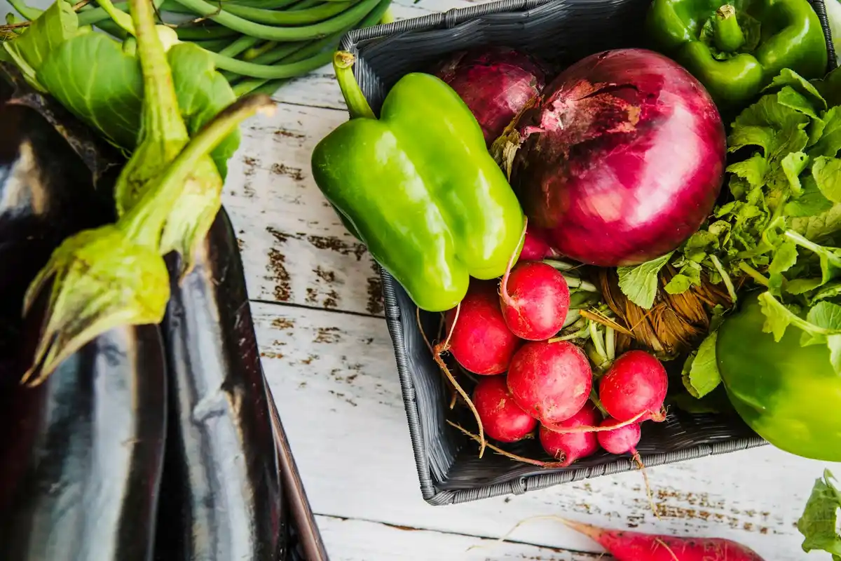 urban container vegetable garden colorful harvest