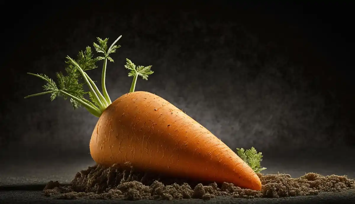 fresh healthy carrots garden soil watering