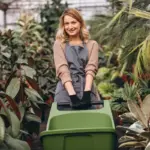 modern robotic lawn mower in Dutch garden