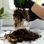 overwatered houseplant dying soil
