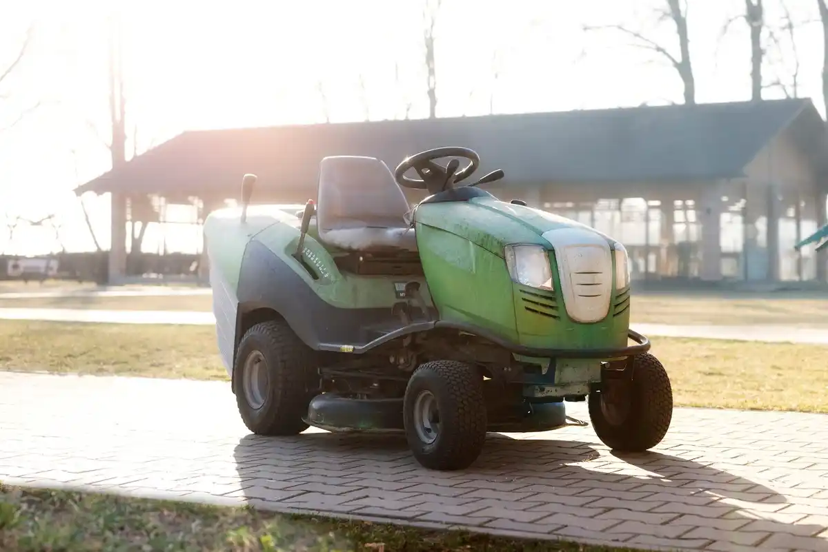 robot mower charging dock in dutch garden