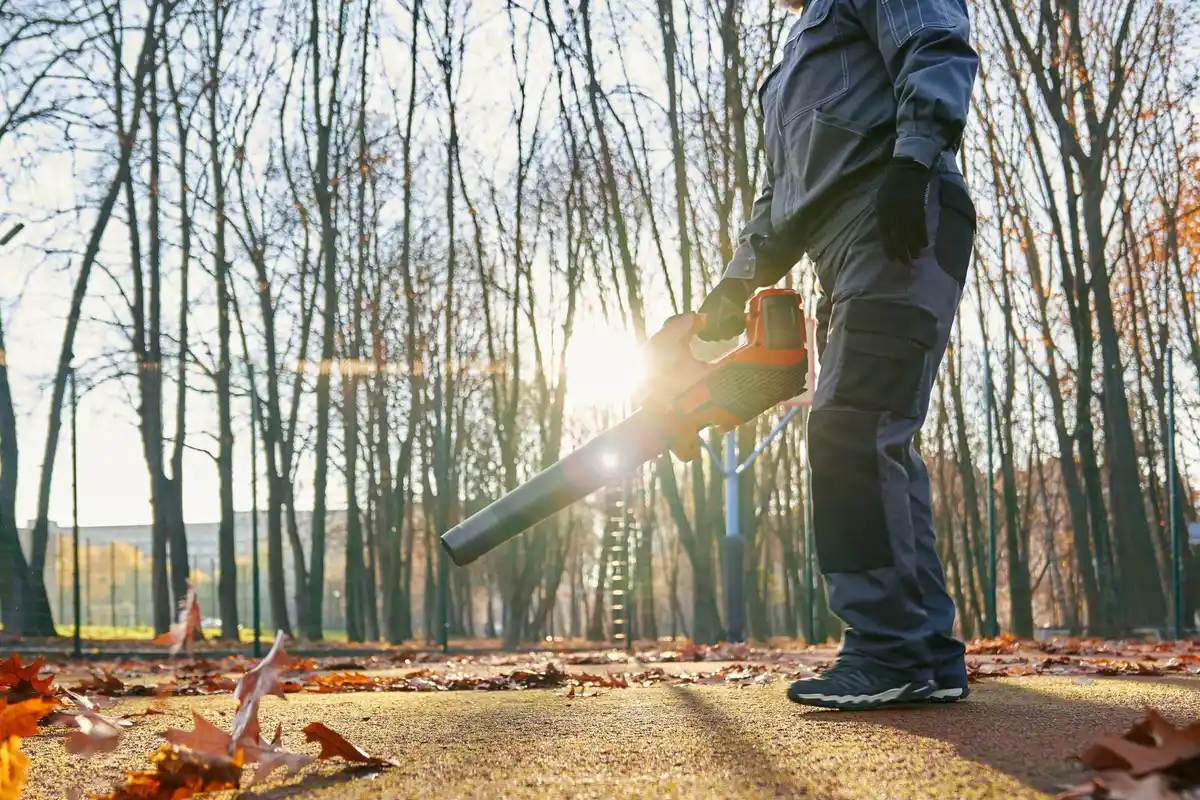 garden power tools in use netherlands autumn