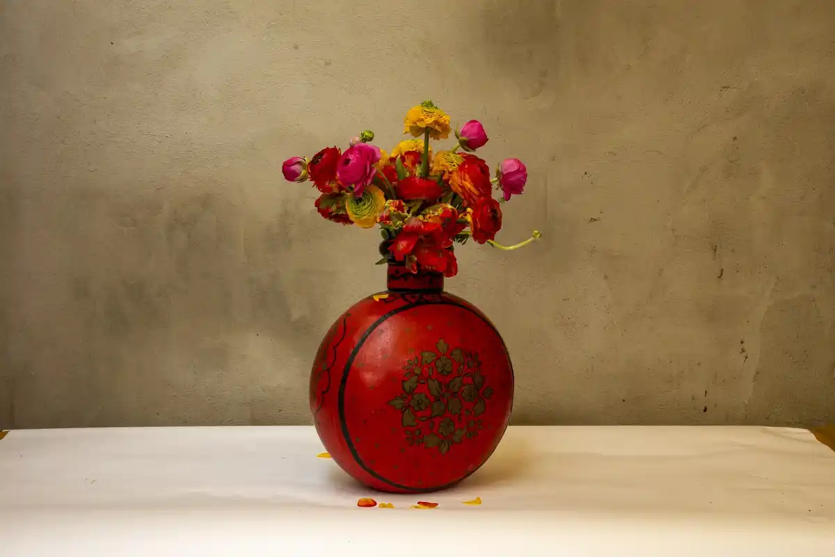  colorful fresh flowers in vase interior inspiration