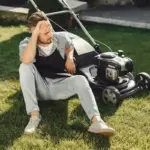electric vs gasoline lawn mower comparison colorful outdoor garden