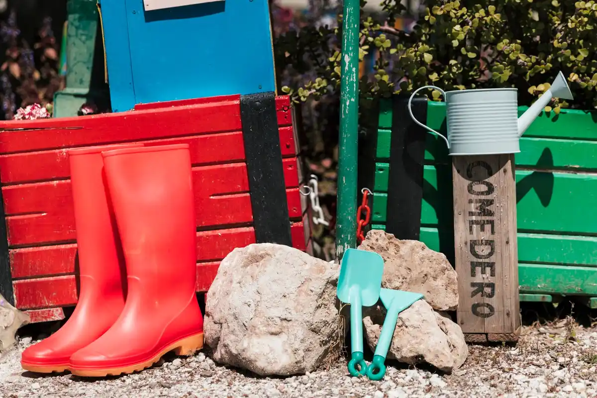 organized garden tools storage